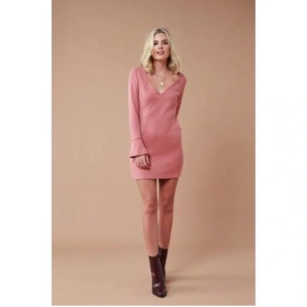 mink pink knit dress MINKPINK Amelia Knit Stripe Midi Dress XS
